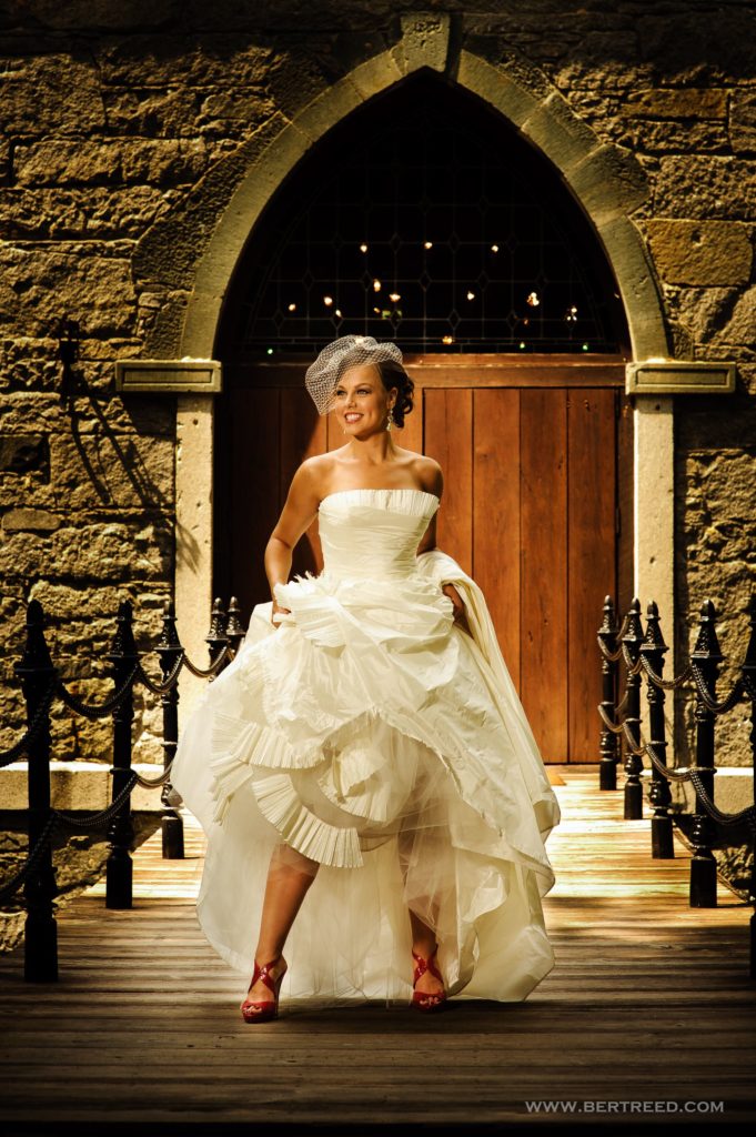 Outside Great Hall Front With Bride (Red Shoes)